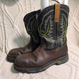Ariat Workhog XT Carbon Toe Waterproof Western Work Boots Brown Mens 12EE
